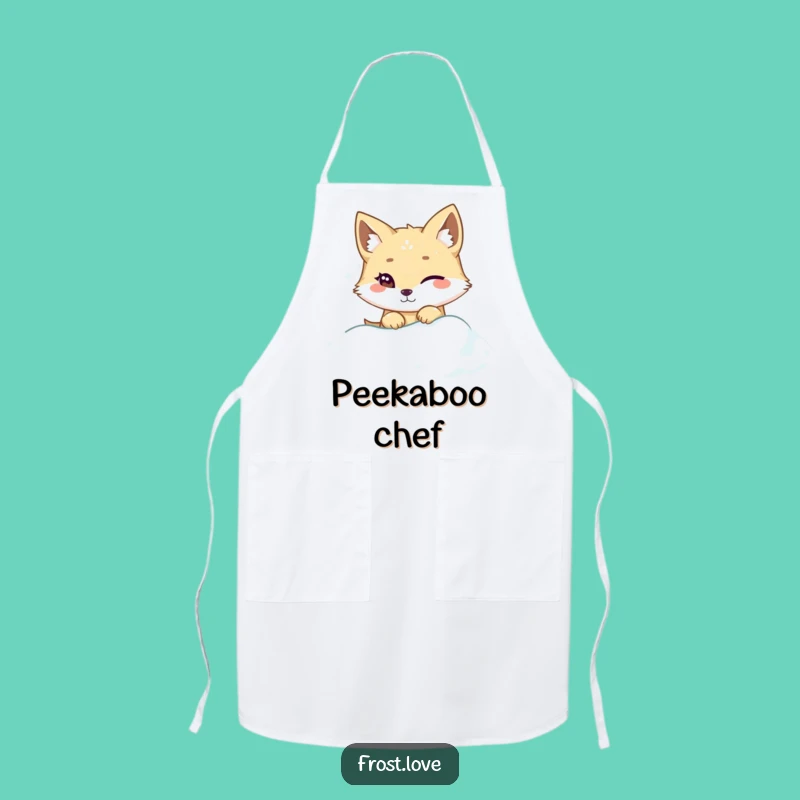 Funny Arctic Fox Winking Apron: Kitchen Sly Animal Fun Gift