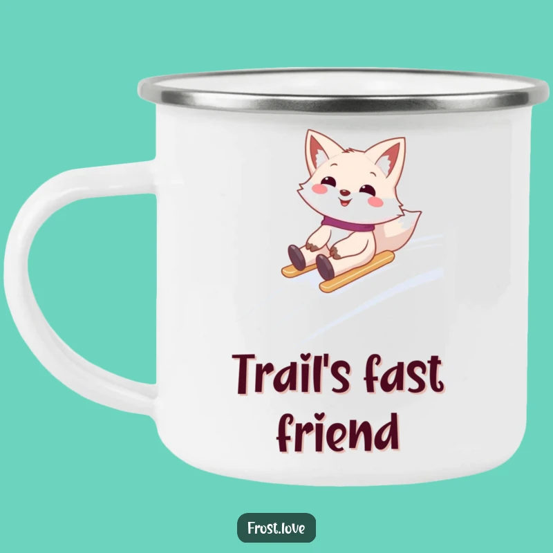Funny Snow Fox Sliding Camping Mug: Adventure Fuel, Perfect Hilarious Gift