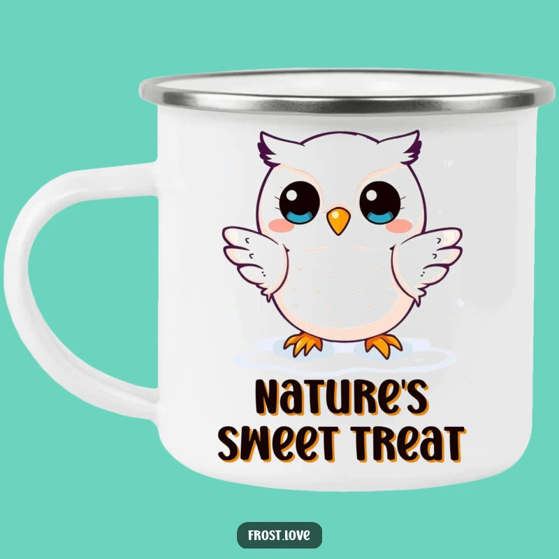 Funny Kawaii Snow Owl Camping Mug: Winter Adventures, Perfect Cute Gift