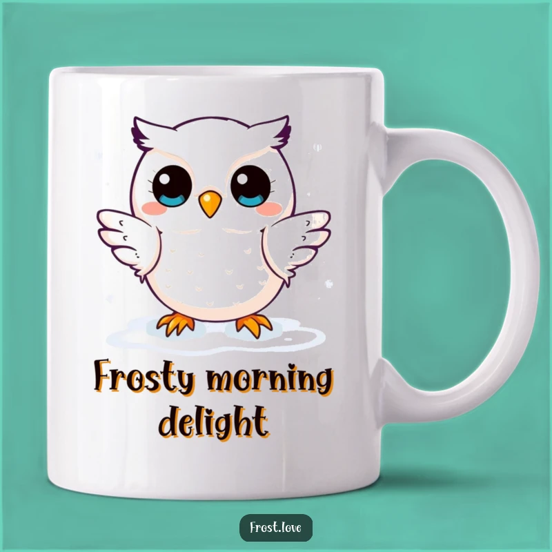 Funny Kawaii Snow Owl Mug: Catching Fun, Perfect Whimsical Gift for Owl Lovers