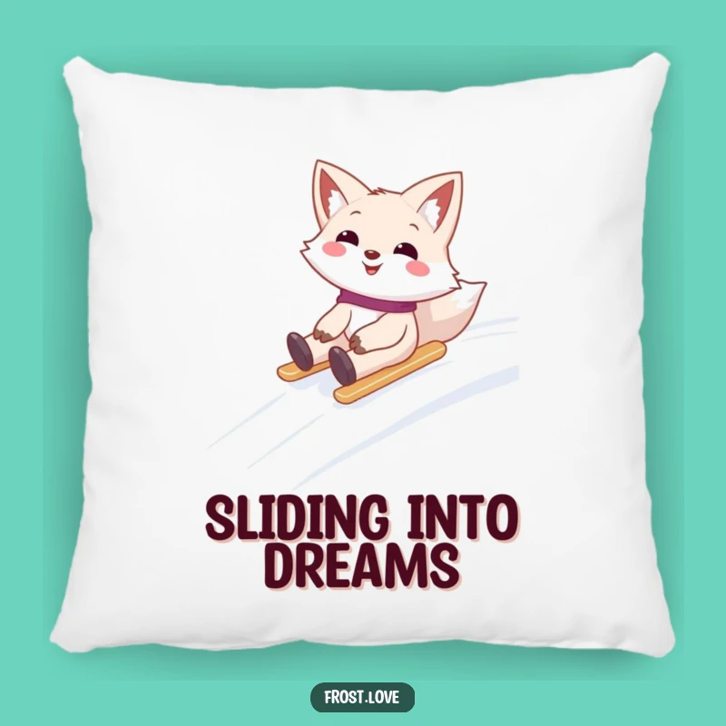 Funny Cozy Snow Fox Sliding Pillow: Comfort & Fun, Perfect Winter Gift
