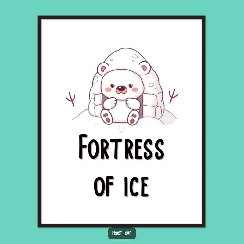 Funny Snow Bear Fort Digital Art: Instant Cozy Creation, Perfect Gift