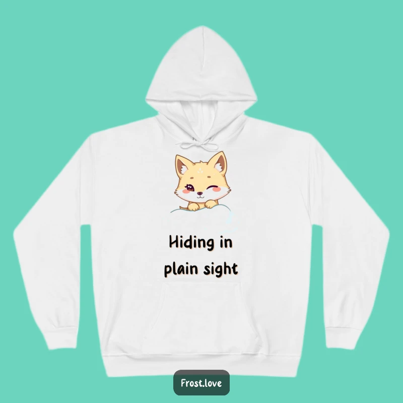 Funny Arctic Fox Winking Hoodie: Cozy Sly Animal Comfort Gift