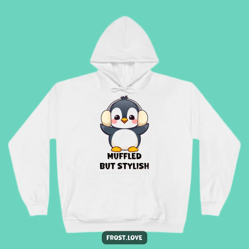 Funny Penguin Earmuffs Hoodie: Cozy Comical Bird Comfort Gift