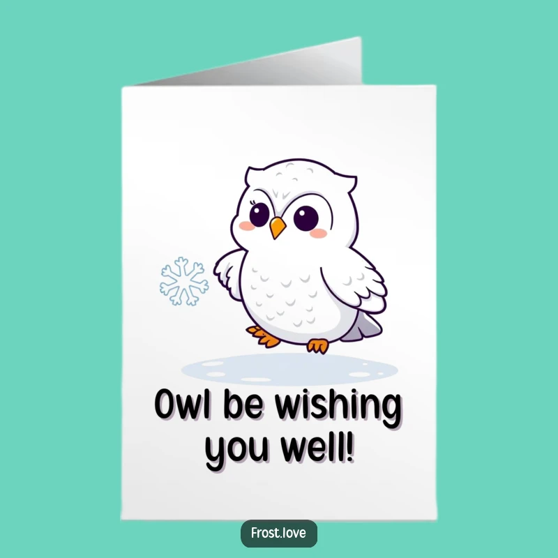 Free Printable Birthday Card: Playful Kawaii Snowy Owl Fun!
