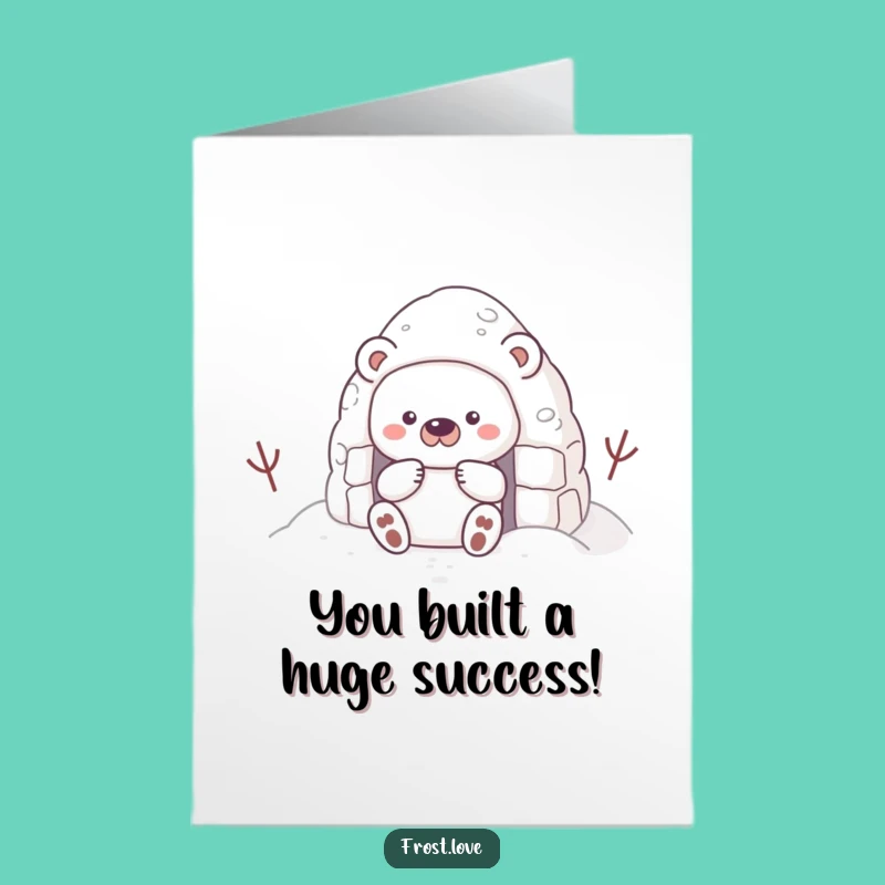 Free Printable Congrats Card: Snow Bear Snow Fort, Ideal DIY Congratulations Gift
