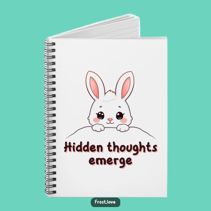 Funny Snow Bunny Peeking Notebook: Adorable Notes, Perfect Winter Gift