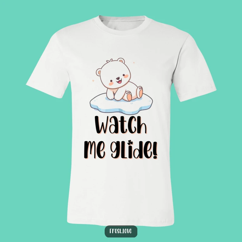 Funny Kawaii Polar Bear Sliding T-Shirt: Cute Arctic Apparel Gift