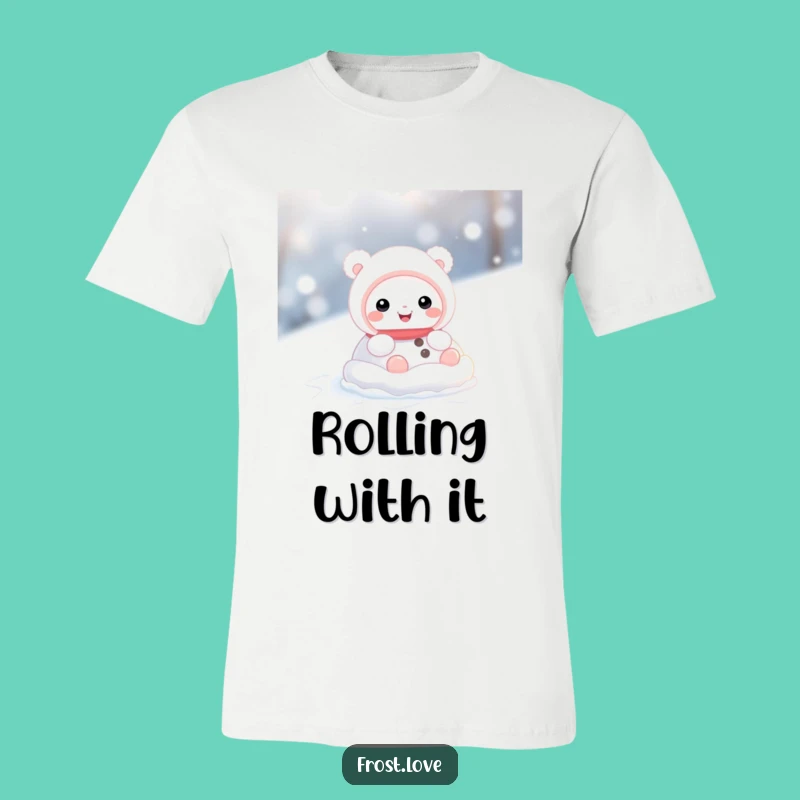 Funny Snow Creature Rolling T-Shirt: Wearable Winter Joy, Ideal Hilarious Gift