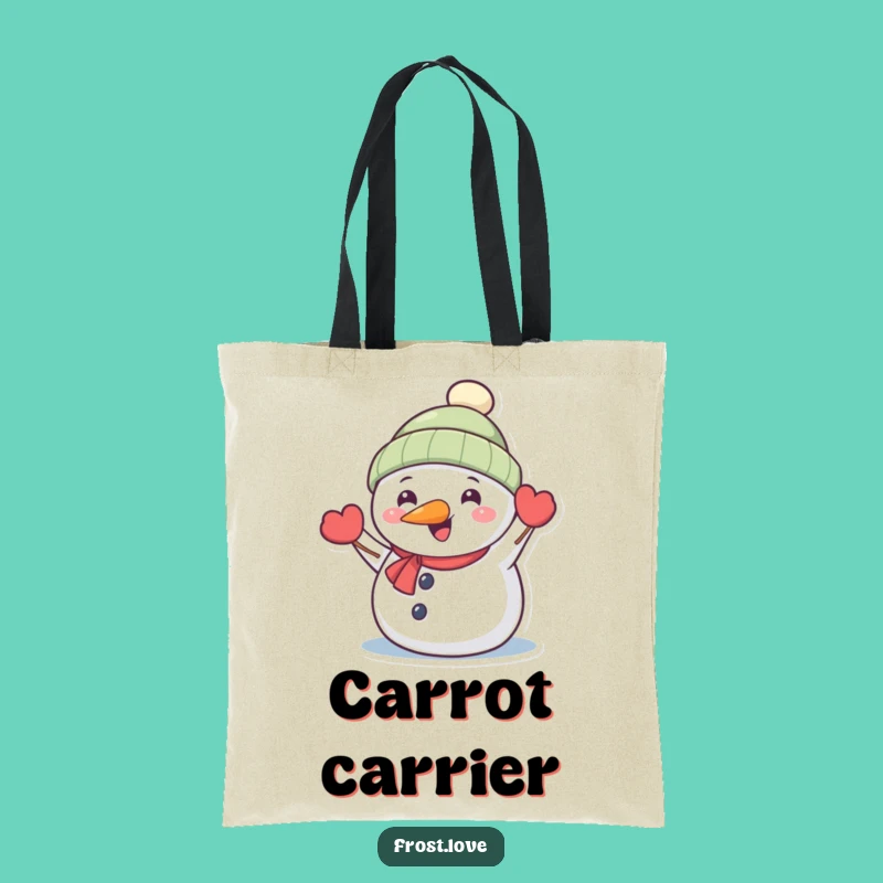 Funny Snowman Waving Tote Bag: Cheerful Winter Carryall Gift