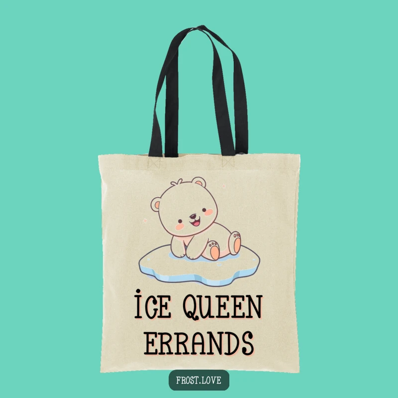 Funny Kawaii Polar Bear Sliding Tote Bag: Chic Arctic Carryall Gift