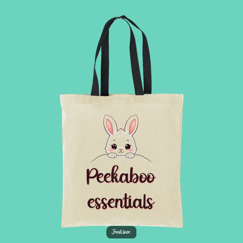 Funny Snow Bunny Peeking Tote Bag: Carry Cuteness, Perfect Adorable Gift